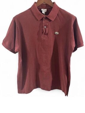 Men’s Lacoste Deep Burgundy Polo Shirt Size 6 (L-XL)